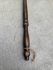 Antique Copper Bed Warmer     Hammered Lid  Wood Handle  Brass Fitting
