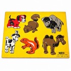Vintage Wooden Puzzle Lot Playskool Sifo Fruits Helicopter Animals