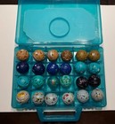 Lot Of 30 Bakugan  With Both A Turquoise Storage Case  And Game Cards