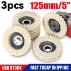 3pcs 5  Wool Polishing Wheels Buffer Pads Flap Felt Polishing Finishing Disc Us