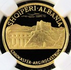 1970 Gold Albania  100 Minted  50 Leke Argirocastrum Ruins Ngc Pf 66 Ultra Cameo