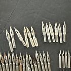 250  Vtg Dip Pen Ink Well Calligraphy Nibs   2 Holders Some Silver Plated Gilt