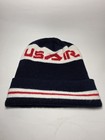 Vintage Us Air Airlines Red White Blue Knit Ski Cap Hat Beanie            t2 