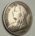 1896 Great Britain  Half Crown Sterling Silver Coin  0 925 