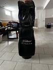 Titleist Titanium Staff Golf Bag Black white Rare Classic Tour Style With Cover