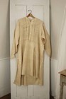 19th Century Blouse Victorian French Silk Travel Shirt Beige Fabulous Textile C