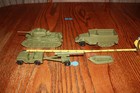 Vintage Marx Battleground Waxy Green American Army 5-piece Matched Vehicle Set