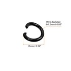 100 X Open Jump Rings 10mm O-ring Connectors Jewelry Making Carbon Steel Black