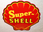 Vintage Super Shell        Gasoline 11 3 4  Porcelain Metal Service Station Oil Sign