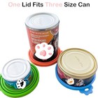 3 Pcs Green blue orange green Feeder Pet Food Can Lids