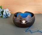 Gifts For Women Cat Yarn Bowl Knitting Bowl Large Crochet Yarn Holder Handmade C