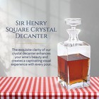 Badash Sir Henry Square Crystal  Whiskey Decanter - 34 Oz  Lead-free   Nib