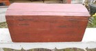 Antique Early American Red Dometop Trunk   ann Bodwell s Property 