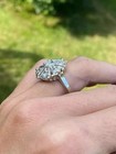 Edwardian Filigree Style Lab Created Diamond Floral Engagement 14k Gold Fn Rings