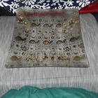 Vtg Georges Briard Mcm Gold Gilt Glass Square Serving Dish Tray Retro 1960 s