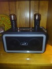 Karaoke Machine With Two Wireless Microphones Bluetooth Portable - New Open Box