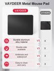 Vaydeer Hard Metal Aluminum Mouse Pad Clear Modern 9 1l X 7 1w Inches  Black