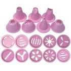 19pc Cookie   Cake Decorating Set With Frosting Syringe  Stencil Caps  Tips