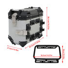 2  silver 36l Hard Side Saddlebag Box Trunk Tour Motorcycle Panniers Side Case