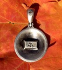 Sterling Silver Confederate Navy man-of-war  Ship Button Civil War Relic Pendant