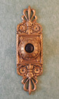 Antique Austerlitz Yale Towne 1893 Cast Brass Bronze Ornate Doorbell Backplate