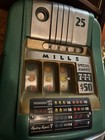 1950   s Mills Green Metal Slot Machine Coin Operated