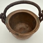 Vintage Antique Copper Dovetail Crimp Cauldron Planter Pot 4 5 Inch