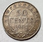1907 Canadian Newfoundland 50 Cents Coin - Edward Vii  Silver