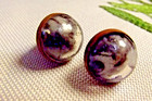 Vintage Glass In Glass In Metal Ball Button  3976 