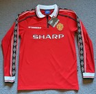 Rare Vintage 1998 David Beckham Home Manchester United Soccer Jersey Long Sleeve