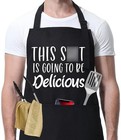 Unisex Funny Cooking Apron - Durable Cotton With 3 Deep Pockets For Fun Recipes