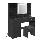 Vanity Table Set Led Makeup Mirror Dressing Table With Power Station For Female