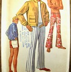 Mens Bell Bottom Pants Sewing Pattern Jacket Beatnik 60s Simplicity 8207 Size 36