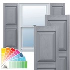 Vinyl Raised Panel Shutters Standard Two Equal Panels W  Installation Hardware