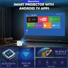 4k Portable Projector 5g Wifi Bluetooth Movie Home Theater Android 11 Netflix