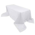 Crinkle Taffeta White Tablecloths Rectangular For Weddings   Parties 108x132