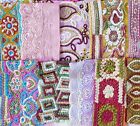 Very Rare Lot Antique Vintage Sari Lace Edging Ribbon 25 Pcs Embroidered Rndm