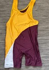 Matman Wrestling Singlet Men s Georgia Maroon Gold White Jock Gym Gear Euc