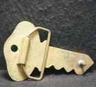 Wk27143 Very Cool Vintage 1970s Cut-out    key    Solid Brass Unisex Belt Buckle