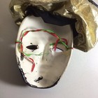 Venetian Style Decorative Wall Mask Gold Fabric Black Red Painted 10    Art Decor