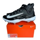 Nike Alpha Huarache Elite 4 Mid Size 8-13 Baseball Cleats Black white Dj6520-001