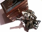 Nautical Brass Sextant German Marine Sextant 4  With Wooden Box Antique Designee