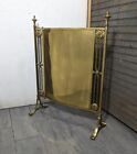 Vintage Art Nouveau Victorian Brass Fireplace Fire Screen