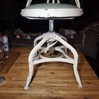 1920s Rare Industrial Vintage Uhl Steel Toledo Metal Bar Drafting Chair Stool