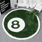 Green 8 Ball Rug  Cute Unique Cool Fun 31  Round Area Rugs For Bedroom 