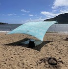 The Neso Grande Stakeless 2 Pole Sunshade Lightweight Beach Aqua Fronds 9x9