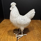 White Decorative Rooster 9    Statue Figurine Home Decor Farmhouse Kitchen
