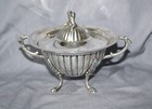 Antique Italian Italy 800 Silver Covered Handled Sugar Bowl Cherub Finial Paw Ft