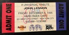 Rare  John Lennon World Postal Tribute   95 Invitation   Ticket Hard Rock Cafe Nyc