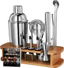 Expert Cotail Shaker Home Bar Set - 14 Piece Stainl Steel Bar Tools